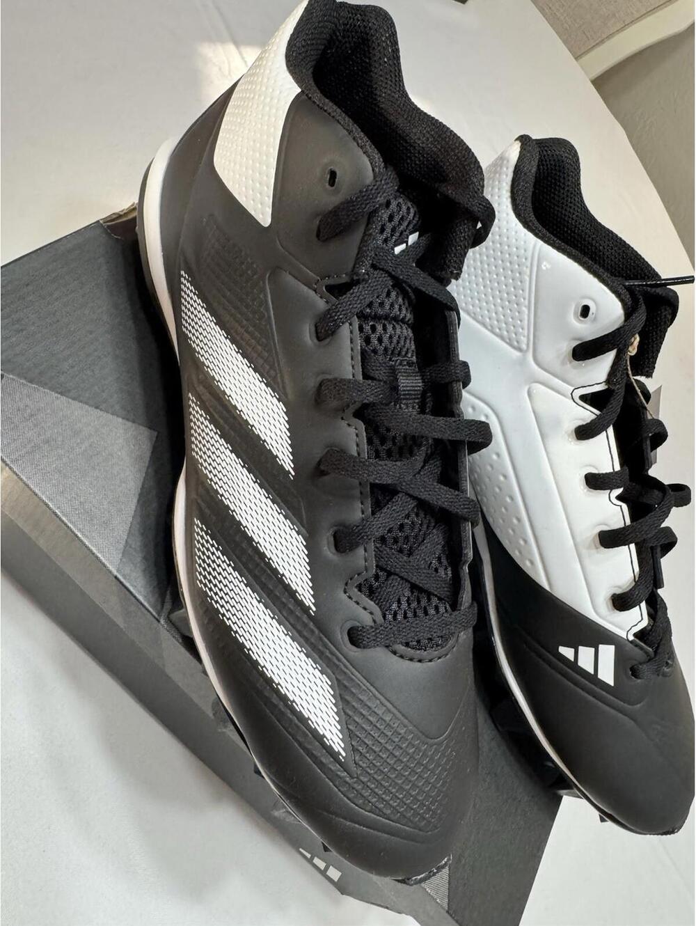 Adidas  Adizero Impact Baseball Cleats MD Men’s Size 9.5 Black- White Stripes